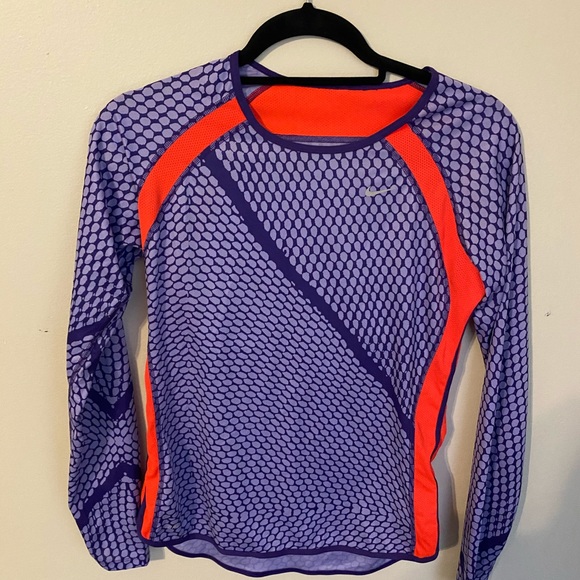 Nike Dry Fit Purple Long Sleeve Shirt - Picture 1 of 4